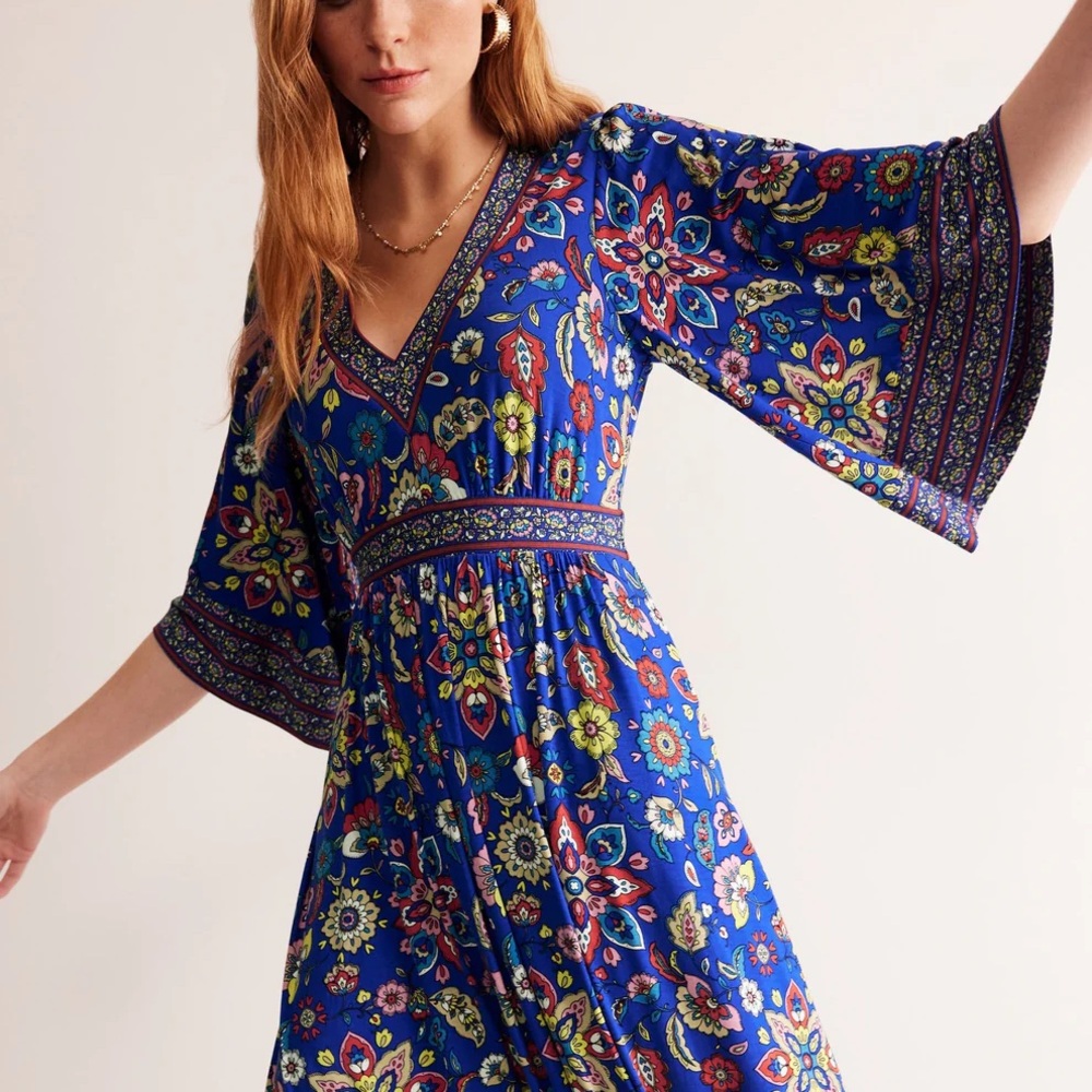 Boden Blue Floral Dress-NWT